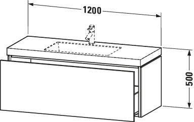 DURAVIT L-Cube c-bonded Waschtischset 1200 mm wandhängend mit Tip-on Technik und Soft-Close