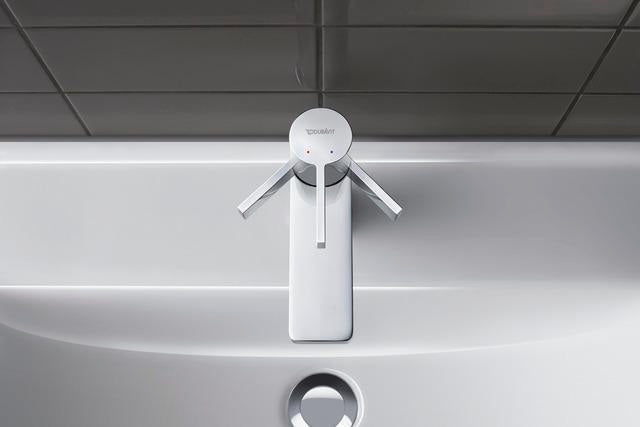 DURAVIT D-Neo Einhebel-Waschtischmischer mit Zugstange, Chrom – 109 mm Ausladung