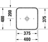 Duravit D-Neo Aufsatzbecken 400x400mm Weiß mit HygieneGlaze – Quadratisches Design