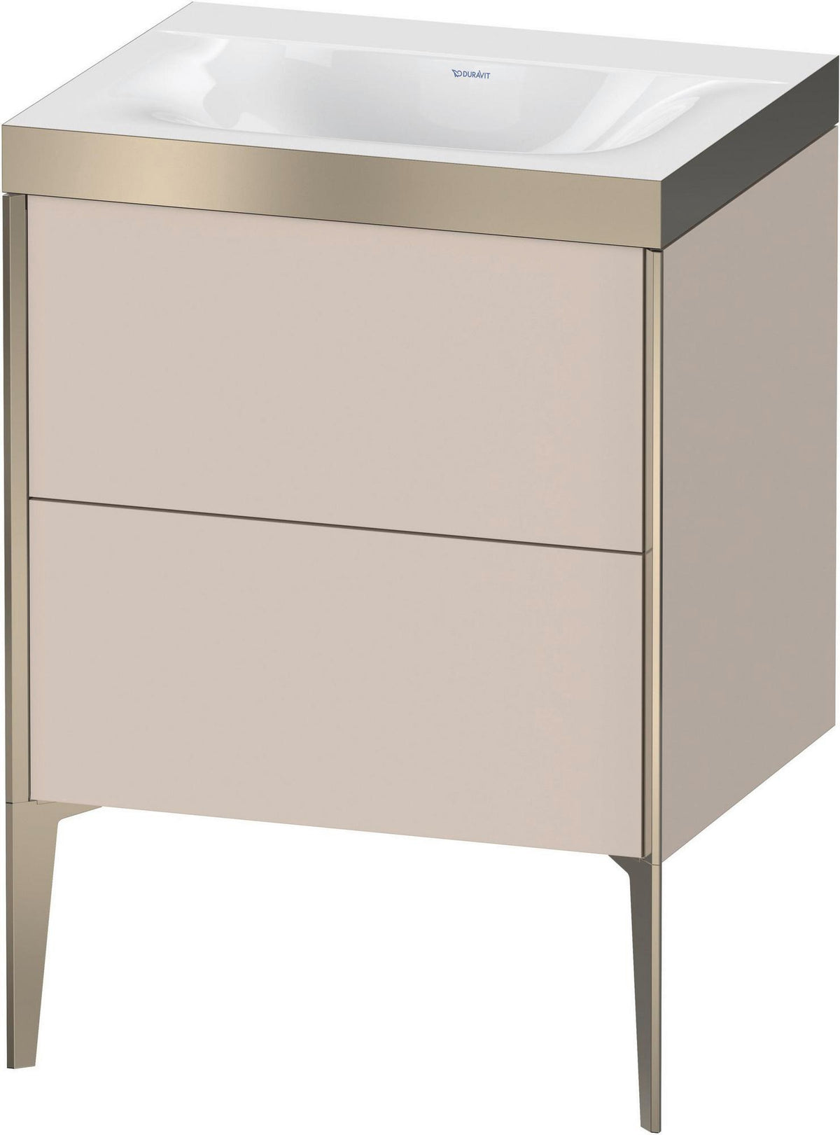 DURAVIT XViu c-bonded Waschtischset bodenstehend 610x600x480 mm champagner matt/basalt matt