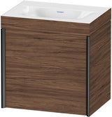 DURAVIT XViu Waschtischunterbau 460 mm, 1 Tür, Schwarz Matt/Nussbaum Dunkel, wandhängend