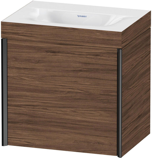 DURAVIT XViu Waschtischunterbau 460 mm, 1 Tür, Schwarz Matt/Nussbaum Dunkel, wandhängend