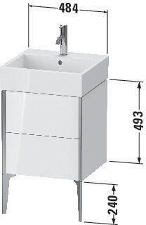 Duravit Waschtischunterbau XVIU 493x484x454mm Prof. Champ matt weiß matt