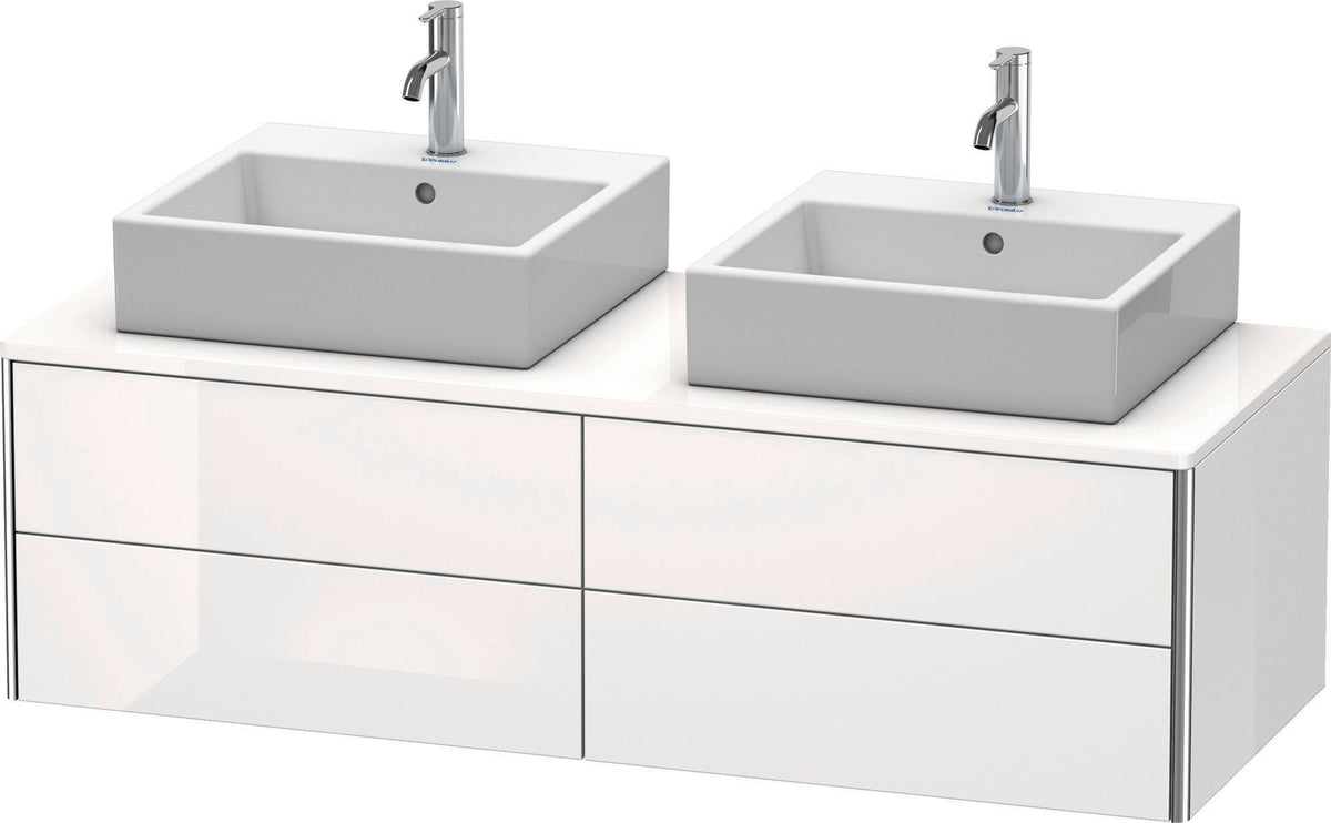 DURAVIT XSquare Waschtischunterbau 1400 mm, 4 Schubkästen, wandhängend, Betongrau Matt