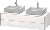 DURAVIT XSquare Waschtischunterbau 1400 mm, 4 Schubkästen, wandhängend, Betongrau Matt