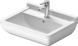 DURAVIT Waschtisch Starck 3 650 mm mit Überlauf, Hahnlochbank und WonderGliss in Weiß