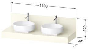 DURAVIT Balcoon Konsole 1400 mm mit Ausschnitt links – Elfenbein Matt