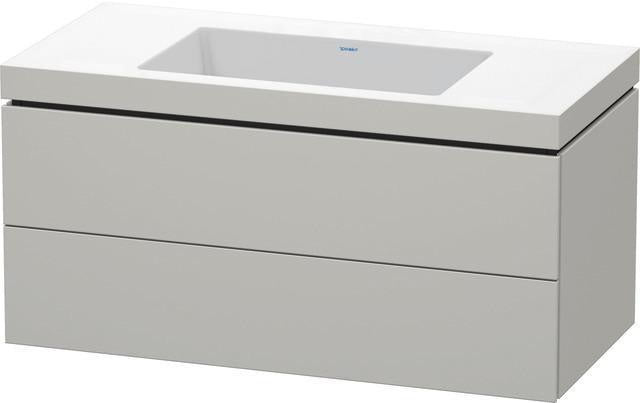Duravit L-Cube Waschtischset 1000x480mm mit Vero Air Waschtisch, 2 Schubkästen, ohne Überlauf, s-matt