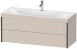 Duravit XVIU Möbelwaschtischset 1200x480mm mit Viu Waschtisch, Nussbaum Mitte, wandhängend