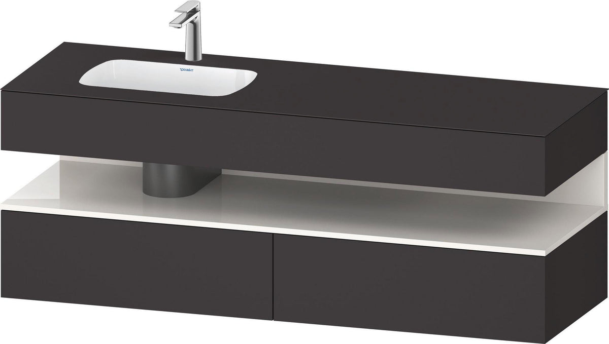 DURAVIT Qatego Studio F. A. Porsche Einbauwaschtisch mit Konsolenwaschtischunterbau 1600 mm Weiß Matt