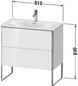 Duravit Waschtischunterbau XSquare 810x840x478mm mit 2 Auszügen, s-matt und Ahorn-Esche