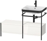 Duravit Waschtischset Happy D.2 Plus 1200x490mm ein Hahnloch taupe supermatt mit Metallkonsole