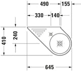 DURAVIT Handwaschbecken Architec 645 mm, weiß, mit Hahnlochbank, ohne Überlauf – Wandmontage