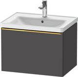 Duravit D-Neo Waschtischunterbau 634 mm betongrau matt mit Bronze-Griff und Soft-Close-Auszug