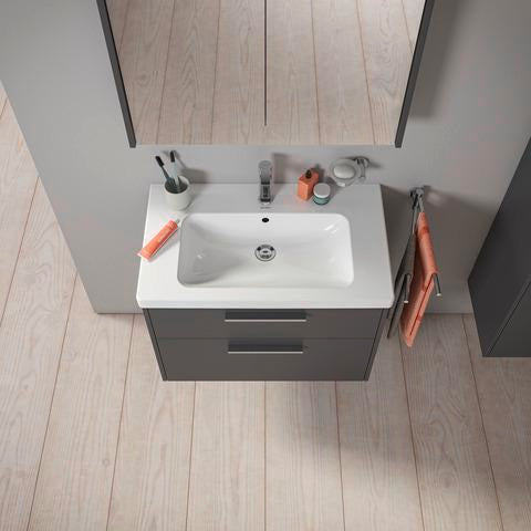 DURAVIT D-Code Spiegelschrank 800 mm mit LED-Beleuchtung, 2 Türen, Eiche Marmor