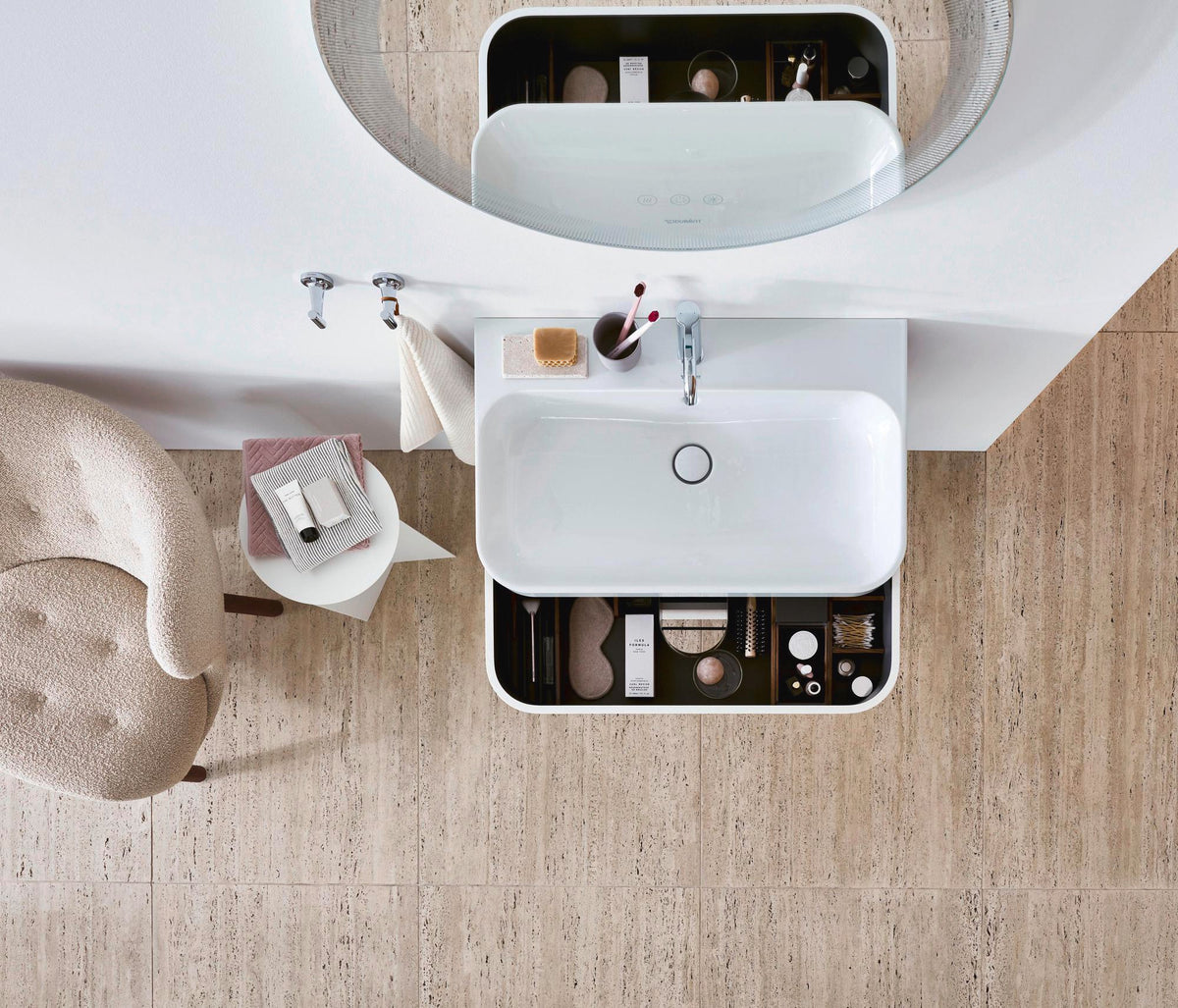 Duravit C.1 Einhebel-Waschtischmischer M mit Zugstange, Schwarz Matt