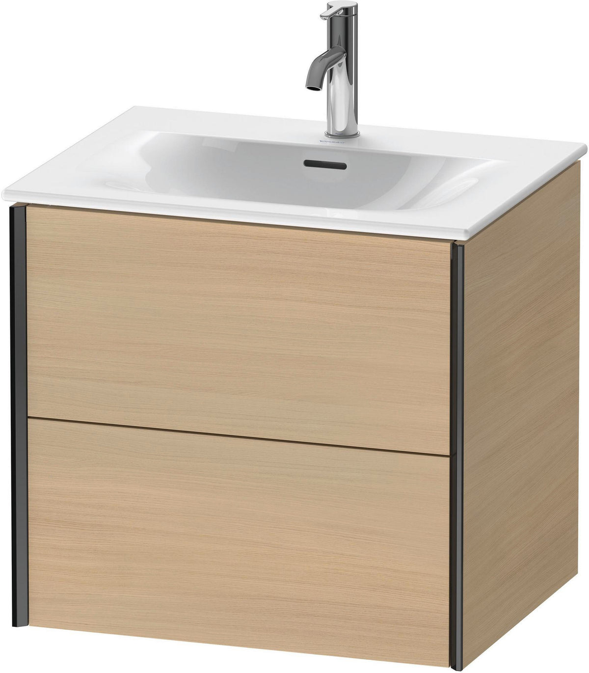 DURAVIT XViu Waschtischunterbau wandhängend 610 mm Eiche Echtholzfurnier 2 Schubladen Tip-On
