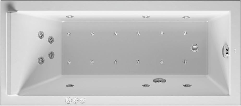 DURAVIT Starck Whirlwanne 1700x750mm mit Air-System, 1 Rückenschräge, Weiß – Einbau
