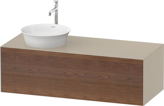 DURAVIT White Tulip Konsolenwaschtischunterbau 1300 mm Nussbaum Taupe mit 1 Auszug