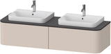 Duravit Happy D.2+ Konsolenwaschtischunterbau 1600 mm taupe supermatt mit Tip-On Technik
