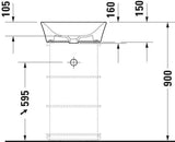 DURAVIT White Tulip Möbelwaschtisch 500 mm weiß ohne Hahnloch mit WonderGliss