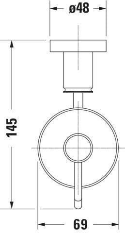 DURAVIT D-Code Seifenspender mit Glasflakon und verchromtem Messinghalter für Wandmontage