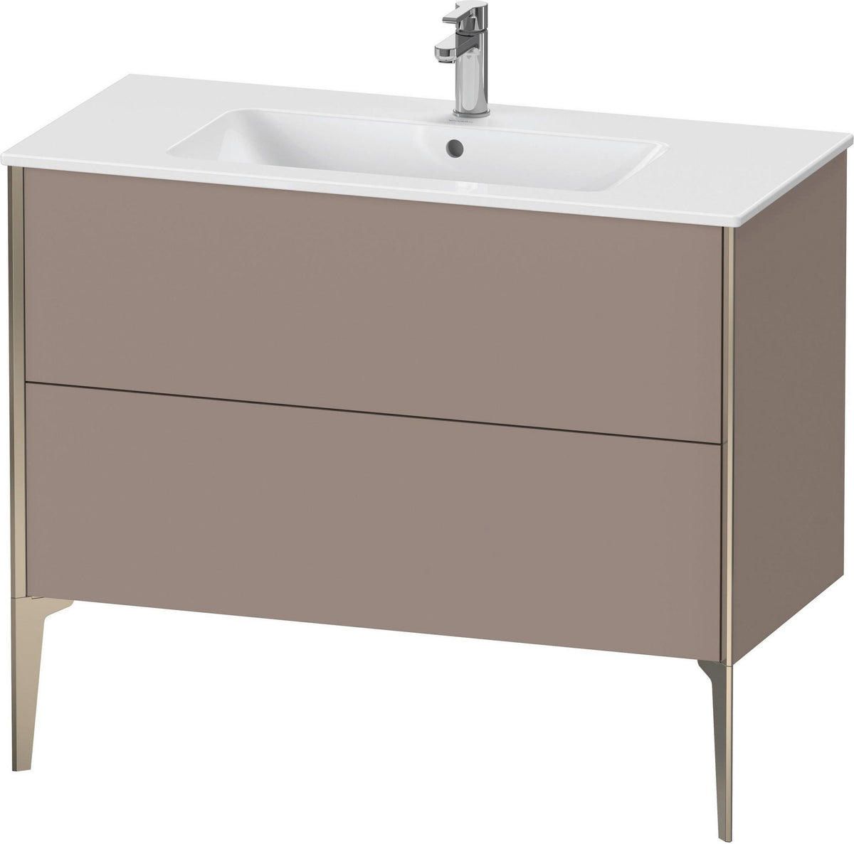 Duravit XViu Waschtischunterbau bodenstehend 1010 mm, 2 Auszüge, weiß matt, Tip-On