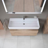 DURAVIT Qatego Hochschrank 400 mm, 2 Türen, weiß Hochglanz, Eiche Schw. Matt
