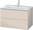 Duravit L-Cube Waschtischunterbau 820 mm taupe matt mit 2 Schubkästen und Tip-On-Technik