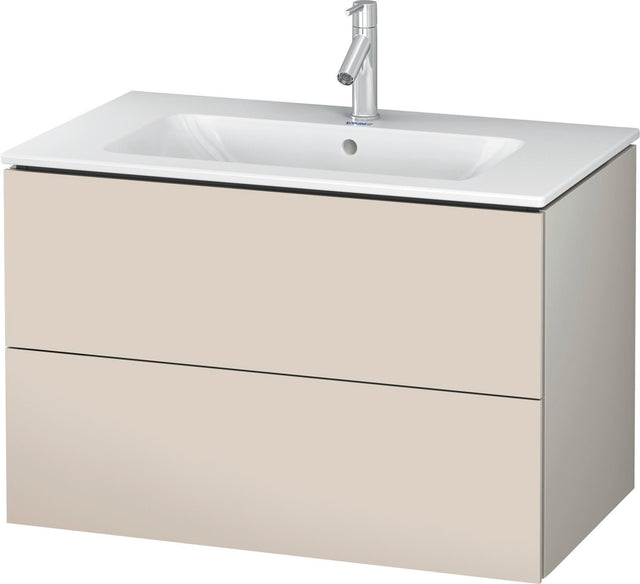 Duravit L-Cube Waschtischunterbau 820 mm taupe matt mit 2 Schubkästen und Tip-On-Technik