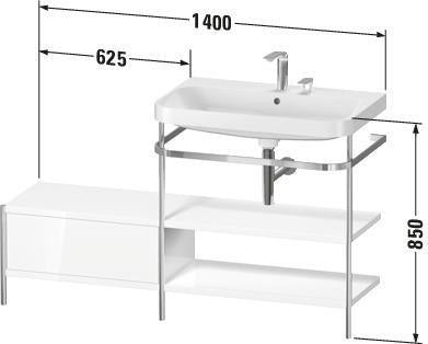 Duravit Waschtischunterbau Happy D.2 Plus 1400x490 mm Metallkonsole supermatt