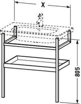 DURAVIT DuraStyle Möbel-Accessoire mit Handtuchhalter und Ablage, 440x590x805 mm, Weiß Matt/Eiche Massiv
