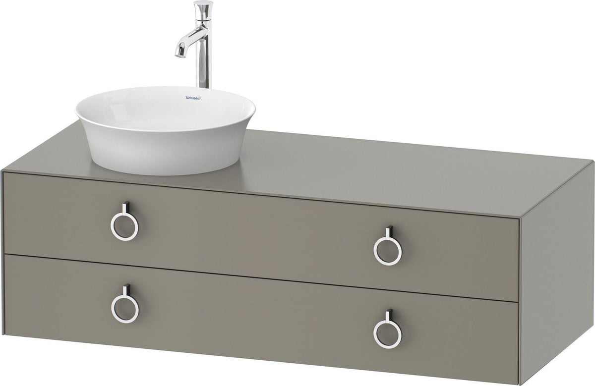 DURAVIT White Tulip Waschtischunterbau 1300 mm Taupe Seidenmatt mit LED-Beleuchtung