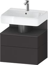 DURAVIT Qatego Waschtischunterbau 590 mm wandhängend, 1 Auszug, weiß Hochglanz, Nische Eiche Schwarz