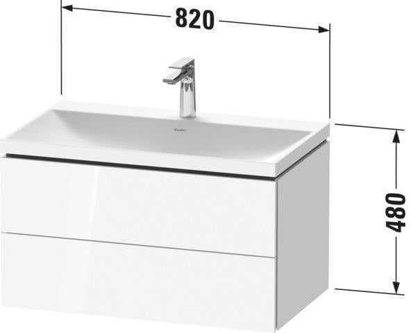 DURAVIT L-Cube c-shaped Waschtischset 800x480x480 mm Amerikanischer Nussbaum Matt mit Tip-on Technik