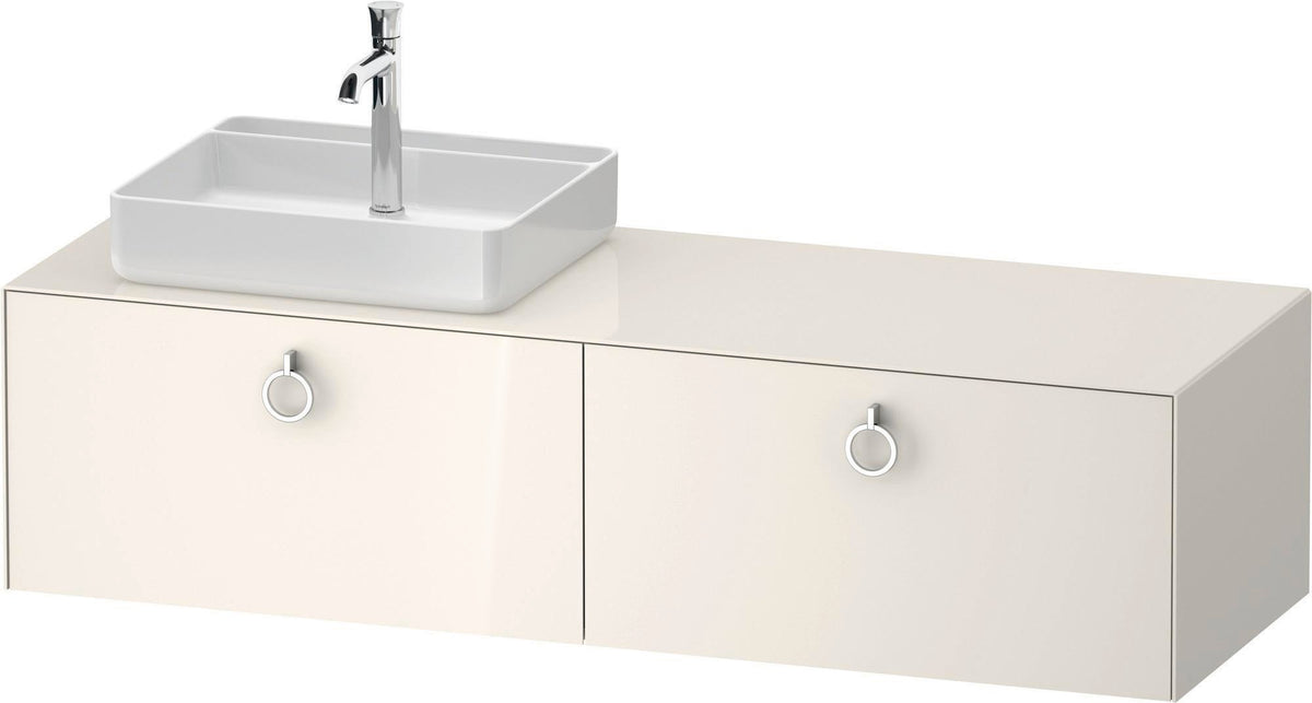 Duravit White Tulip Waschtischunterbau 1600 mm Nussbaum links von Philippe Starck