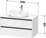 DURAVIT Ketho.2 Konsolen-Waschtischunterbau 1000 mm Eiche Terra Matt mit 2 Schubkästen