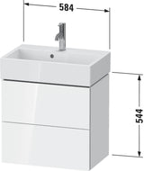 Duravit L-Cube Waschtischunterbau 584 mm taupe supermatt mit 2 Schubkästen und Tip-On-Technik