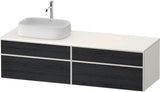 DURAVIT Zencha Konsolen-Waschtischunterbau 1600 mm Eiche Anthrazit mit 2 Auszügen & Tip-on