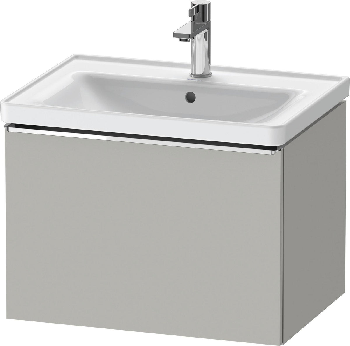 Duravit D-Neo Waschtischunterbau 634 mm betongrau matt mit Bronze-Griff und Soft-Close-Auszug