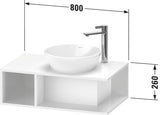 DURAVIT D-Neo Waschtischunterbau wandhängend 800 mm betongrau matt, Becken rechts, 1 offenes Fach