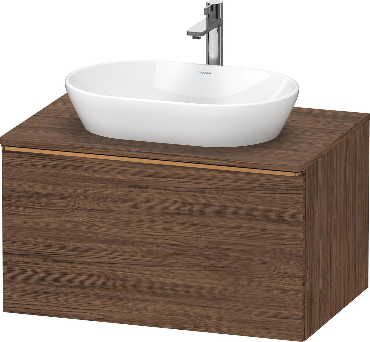 DURAVIT D-Neo Konsolenwaschtischunterbau 800 mm betongrau matt mit Bronze-Griff und Soft-Close-Auszug