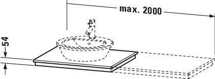 Duravit Aufsatzbecken Darling New 470 mm mit Überlauf und Hahnlochbank, geschliffen weiß