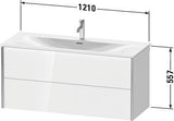 Duravit Waschtischunterbau XVIU 1210x557x480mm 2 Schubkästen Nussbaum Mitte