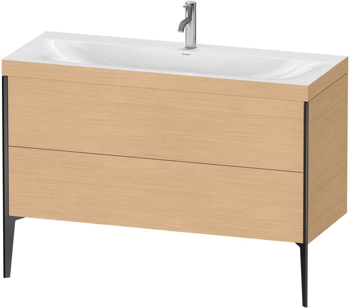 DURAVIT XViu c-bonded Waschtischunterbauset 1200 mm, 2 Auszüge, Eiche Natur