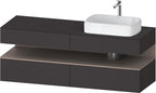 graphit supermatt / Nische basalt matt, mit Siphonausschnitt und Schürze / anthrazit