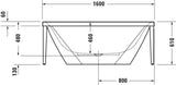 DURAVIT XViu Badewanne 1600x800mm freistehend mit Metallgestell Champagner Matt