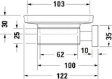 Duravit Karree Seifenschale in Chrom mit weißer Glasablage – Wandmontage