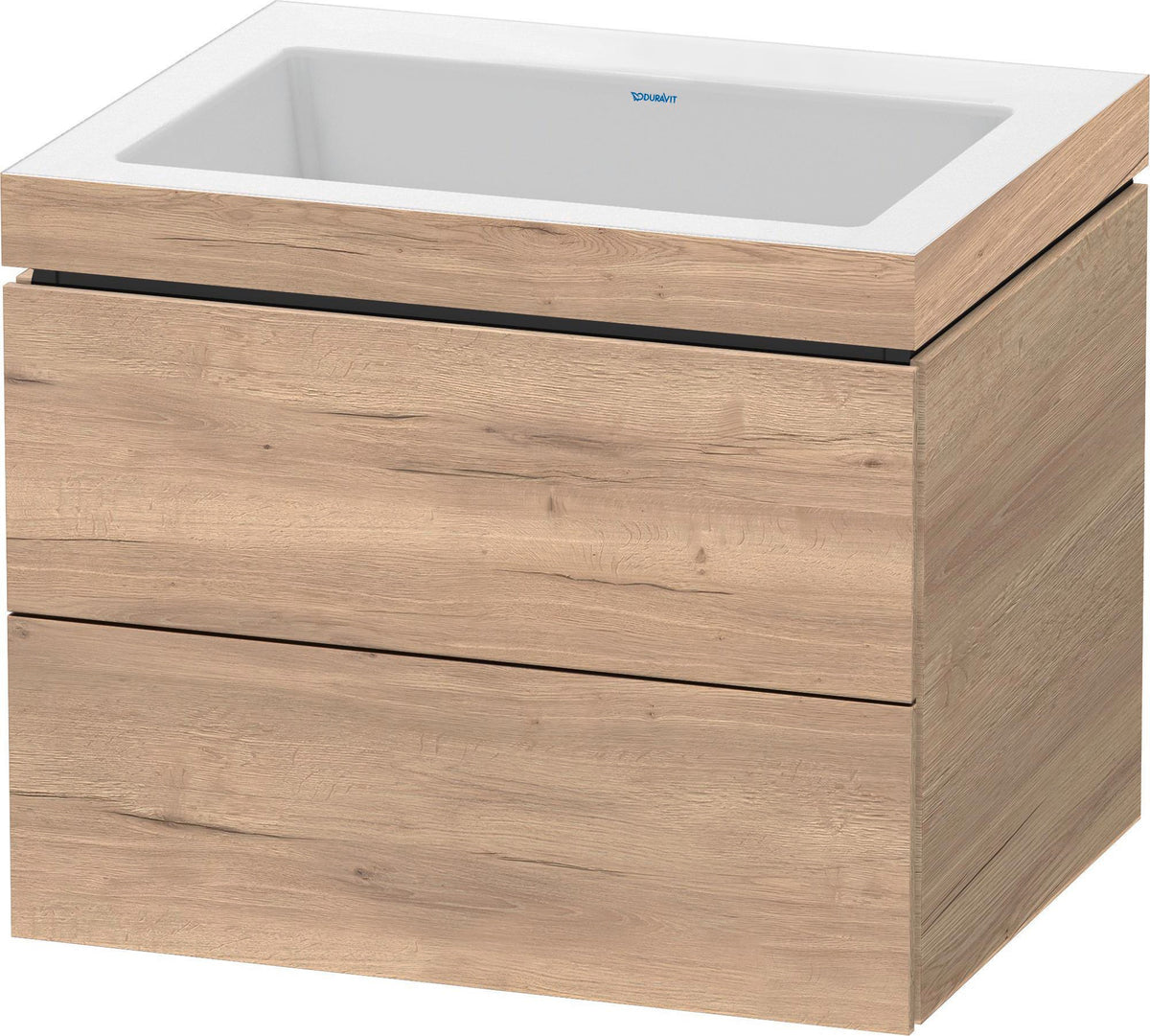 Duravit L-Cube c-bonded Set wandhängend 600 mm Eiche mit 2 Schubkästen und Tip-on Technik