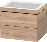 Duravit L-Cube c-bonded Set wandhängend 600 mm Eiche mit 2 Schubkästen und Tip-on Technik